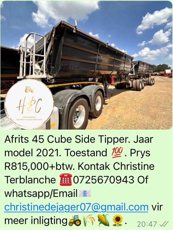 Afrits 45 Cube Side Tipper.