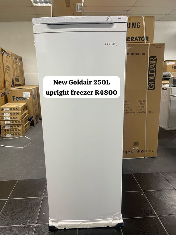 New Goldair 250L upright freezer