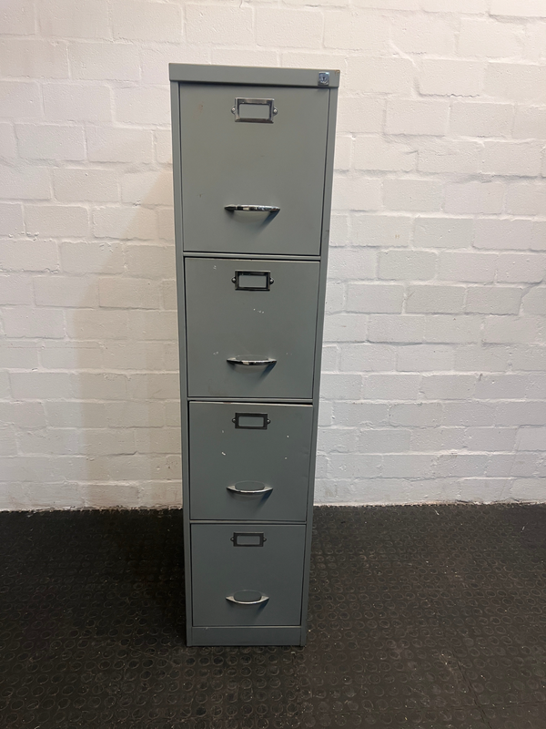 Grey Four Drawer Steel  Filing Cabinet (Rusted)- A49171