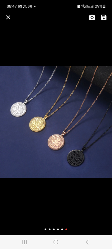 Unisex palestinian commemoration coin necklace