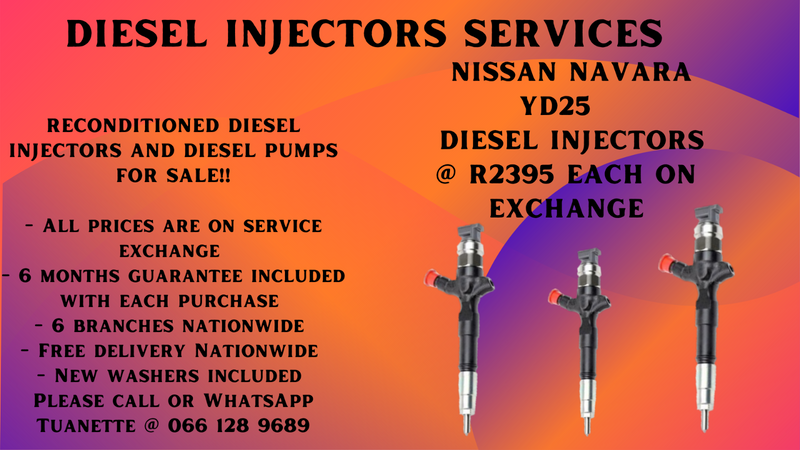 NISSAN NAVARA YD25 DIESEL INJECTORS FOR SALE ON EXCHANGE OR TO RECON YOUR OWN