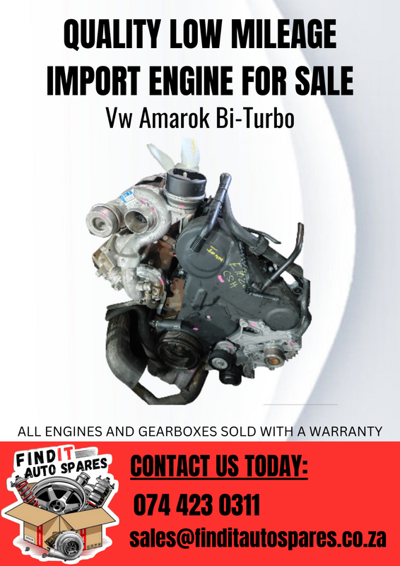 Vw Amarok Bi-Turbo engine complete no gearbox