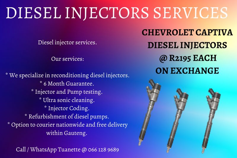 CHEVROLET CAPTIVA BOSCH DIESEL INJECTORS FOR SALE ON EXCHANGE OR TO RECON YOUR OWN