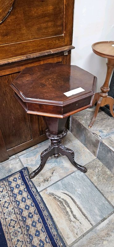 Victorian Burr-walnut Work Sewing Table