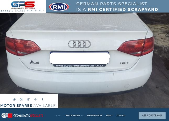 AUDI A4 2011 USED REPLACEMENT REAR BUMPER SKIN FOR SALE