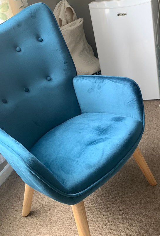 2 x Blue Velvet Occasional Chairs - price per chair