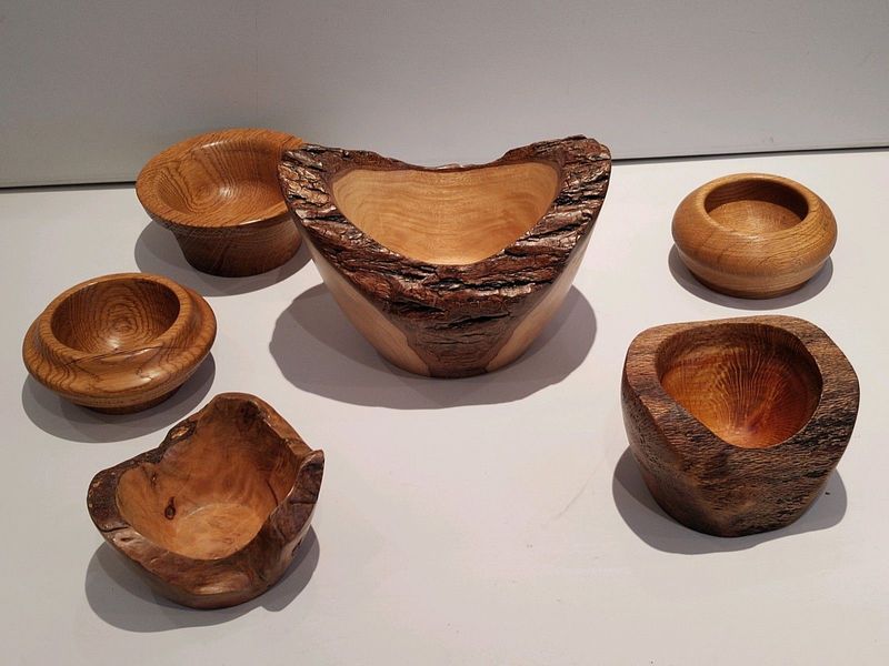 Decorative live edge wooden bowls. Prices in pictures