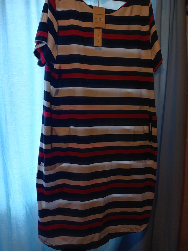 Brand new Nautical stripe dress with side pockets