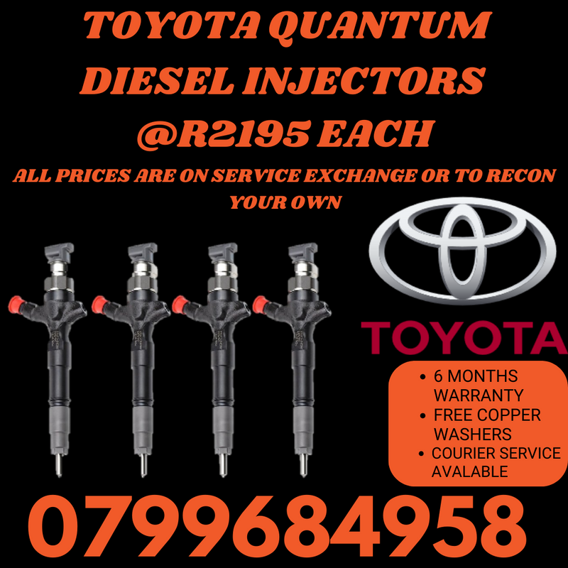 TOYOTA QUANTUM DIESEL INJECTORS/WE RECON AND SELL ON EXCHANGE