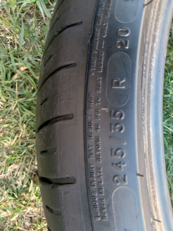 1x 245/35/20 run flat Michelin tyre 89%thread excellent condition