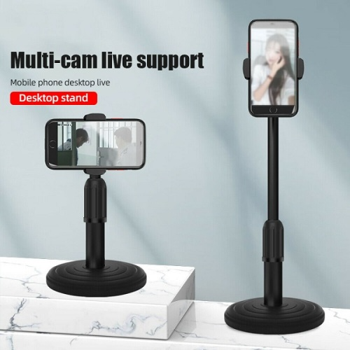 Brand New! Solid Round Base Desktop Mobile Mount with Phone Clamp