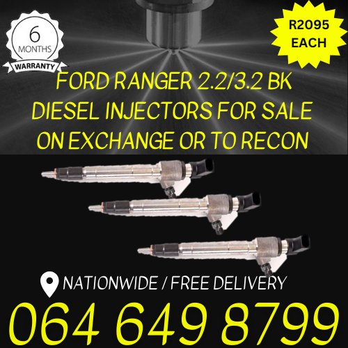 Ford Ranger 2.2 diesel injectors for sale on exchange 6 months warranty.