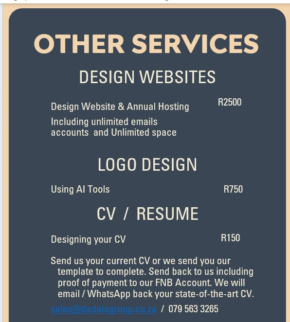 We design website and logos for businesses and individuals