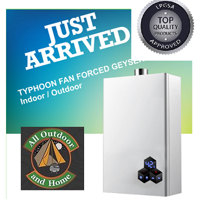 PRICES SLASHED TYPHOON – 20LT FAN FORCED INDOOR/OUTDOOR WITH FLU. FREE COURIER.