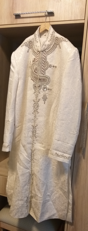 Embroidered White Sherwani