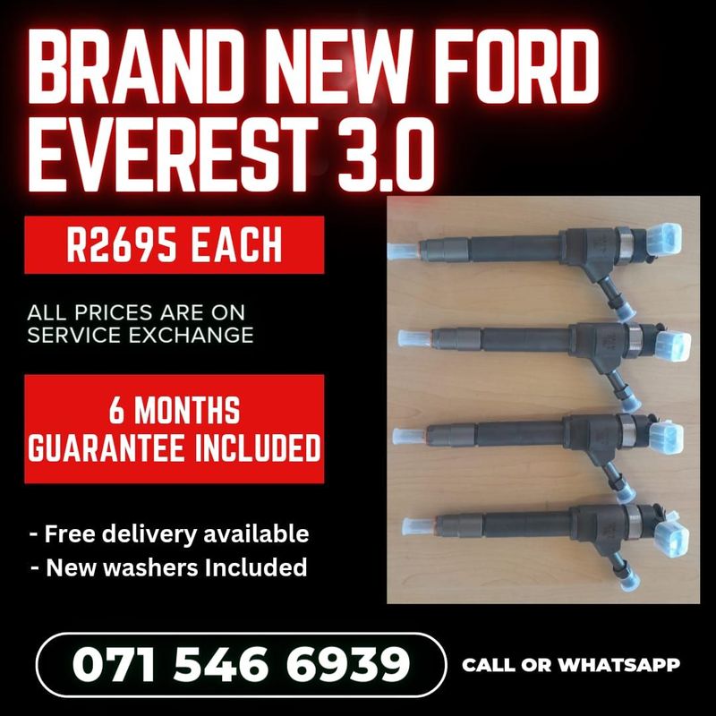 BRAND NEW FORD EVEREST 3.0 DIESEL INJECTORS FOR SALE WITH WARRANTY