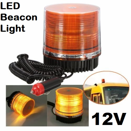 LED Strobe Flash Beacon Light in Orange Amber Yellow. Magnetic Base Mount. Brand New Products.