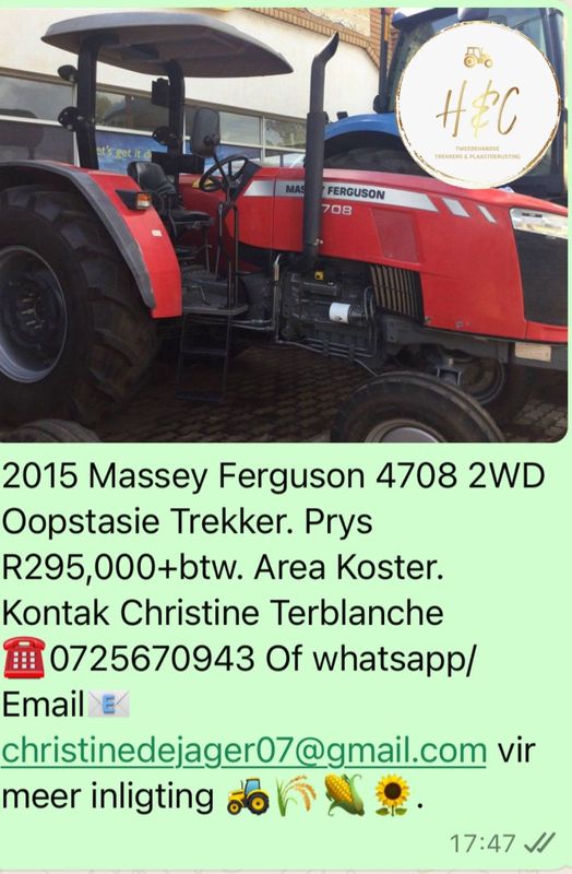 Massey Ferguson 4708 Oopstasie 2x4 Trekker