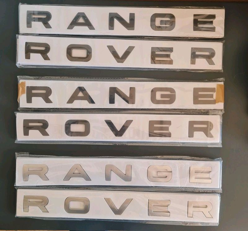Range Rover badges emblems decals stickers.