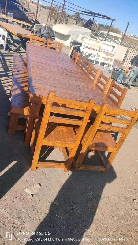 16 seater dinning with chairs and bench available