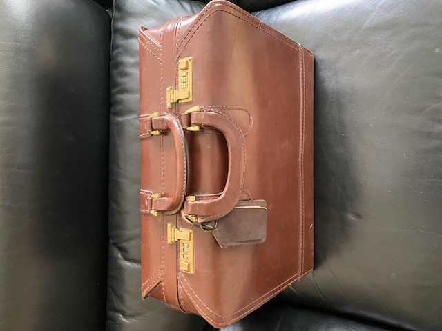 genuine leather pilots briefcase