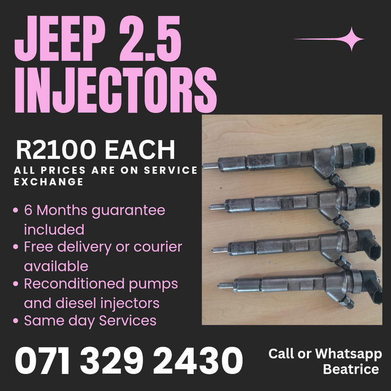 JEEP 2.5 INJECTORS FOR SALE WITH WARRANTY