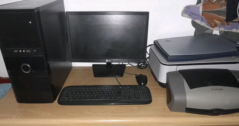 Computer set with printer/fax machine