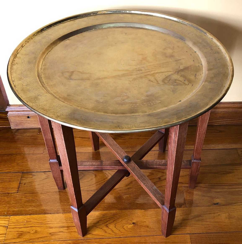 Vintage Brass Topped Table