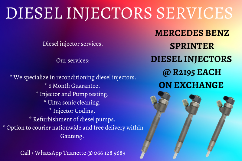 MERCEDES SPRINTER  DIESEL INJECTORS FOR SALE ON EXCHANGE OR TO RECON YOUR OWN