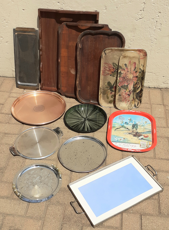 Trays. A vintage collection.