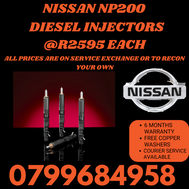 NISSAN NP200 DIESEL INJECTORS/ FREE COPPER WASHERS