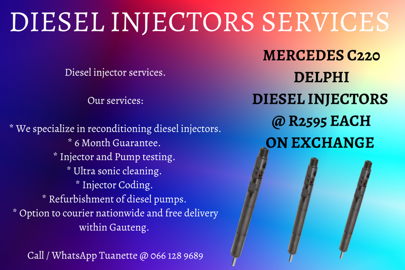 MERCEDES C220 DELPHI DIESEL INJECTORS FOR SALE ON EXCHANGE OR TO RECON YOUR OWN