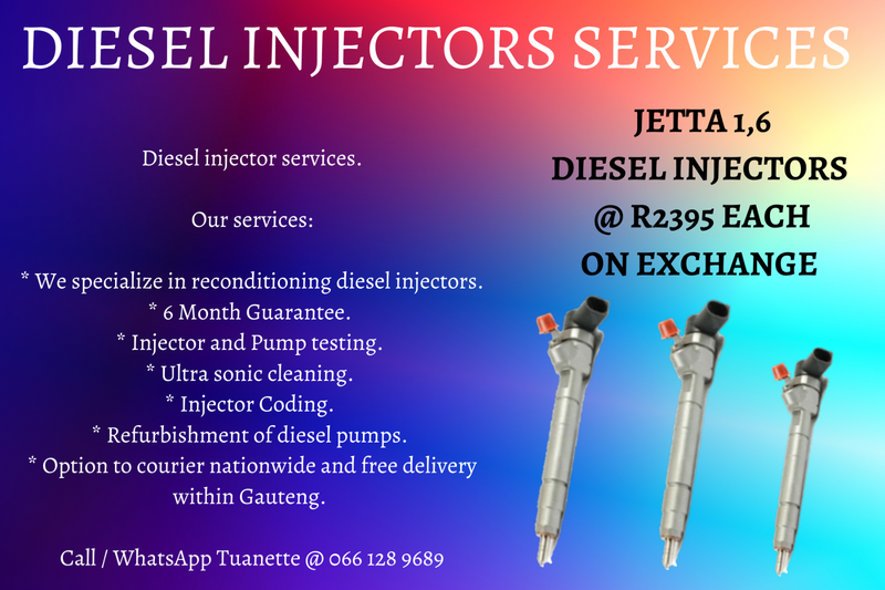 JETTA 1,6 DIESEL INJECTORS FOR SALE ON EXCHANGE OR TO RECON YOUR OWN