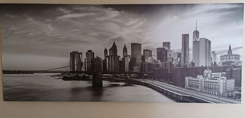 Brooklyn Bridge NYC print, mounted, 1700mm x 700mm for sale