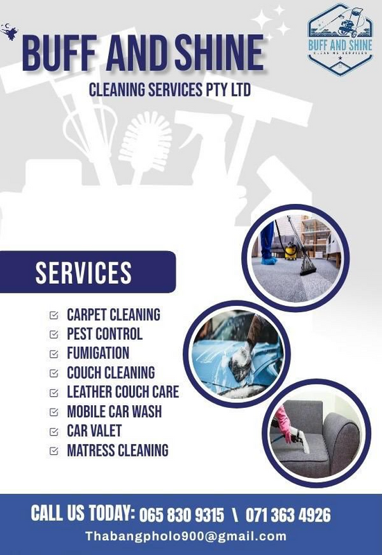 Quality cleaning on Upholstery, Couches, Mattresses, Sofas,Rugs Valet, Office and mobile carwash