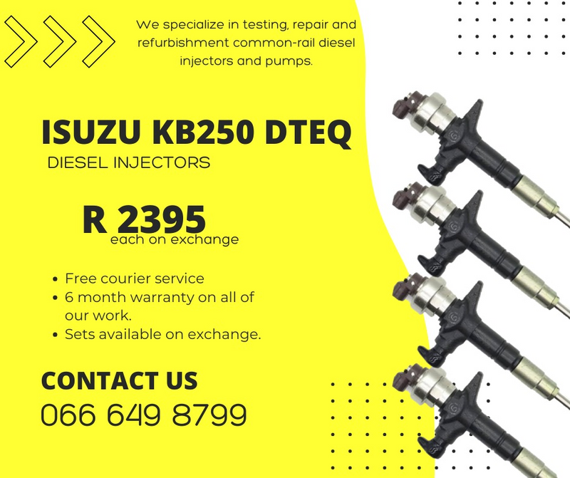 Isuzu Dteq diesel injectors for sale on exchange or to recon