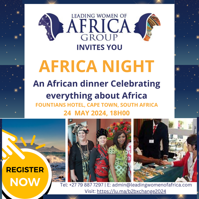 Africa Night Diner, 24 May 2024, 18h00, Fountains Hotel, Cape Town