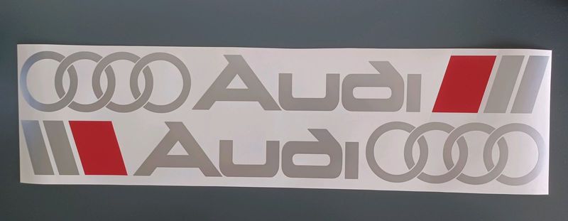 Pair of Audi logo side skirt decals stickers graphics