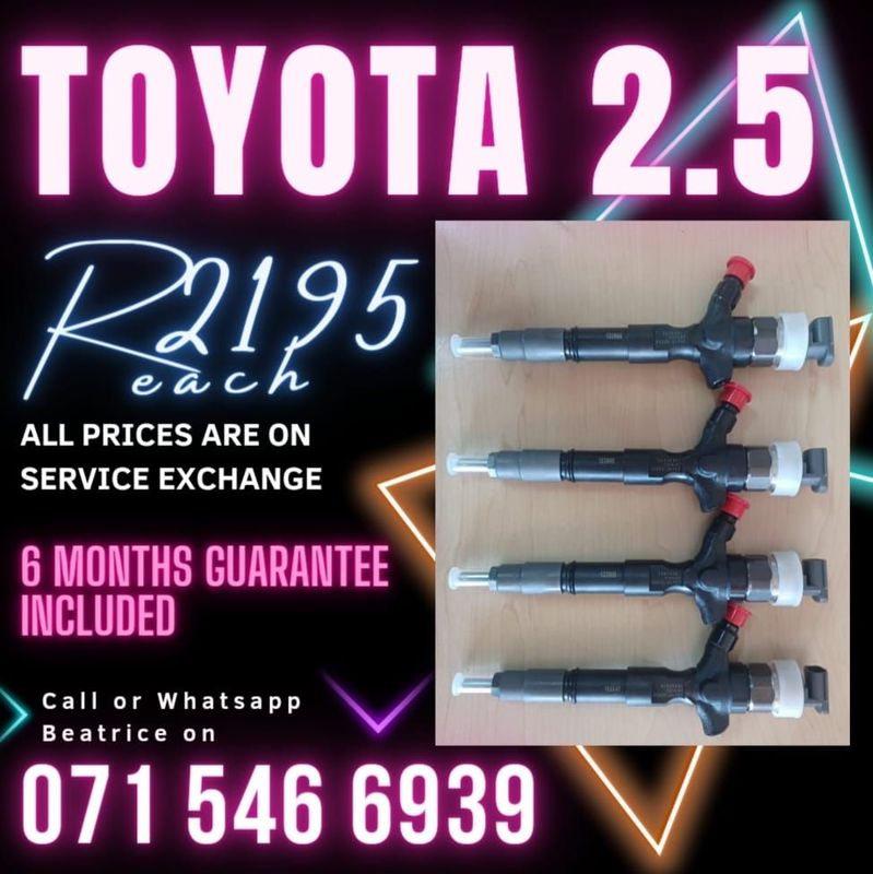 TOYOTA  2.5 DIESEL INJECTORS FOR SALE WITH WARRANTY ON