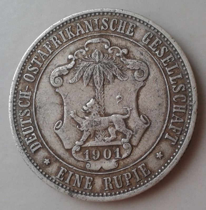 Scarcer 1901 German East Africa silver Rupie