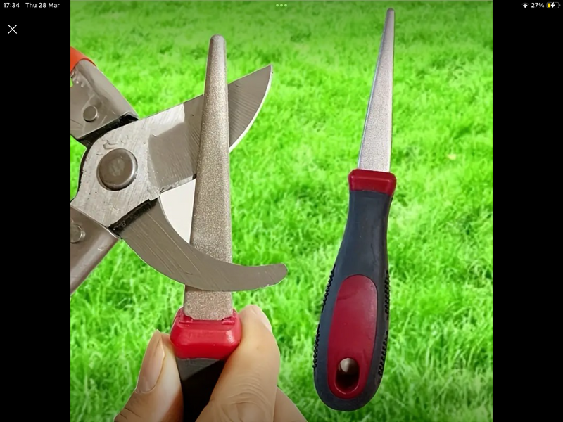 Dual-Sided Sharpening File for Scissors, Knives, and Garden Tools