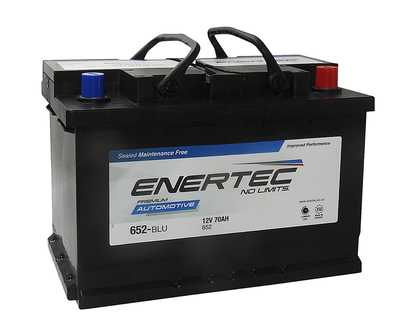 Enertec Blue 652, 12v, 70Ah, 630/680CCA RHP Car Battery