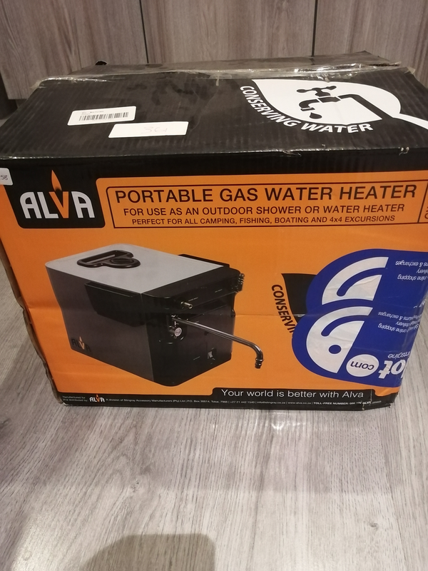 Alva mini portable gas water heater (for camping, 4x4ing, fishing)
