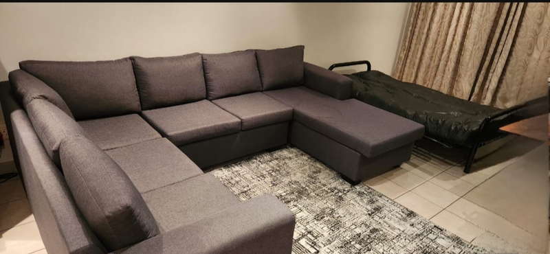 U-Shape couch and Leather Sleeper