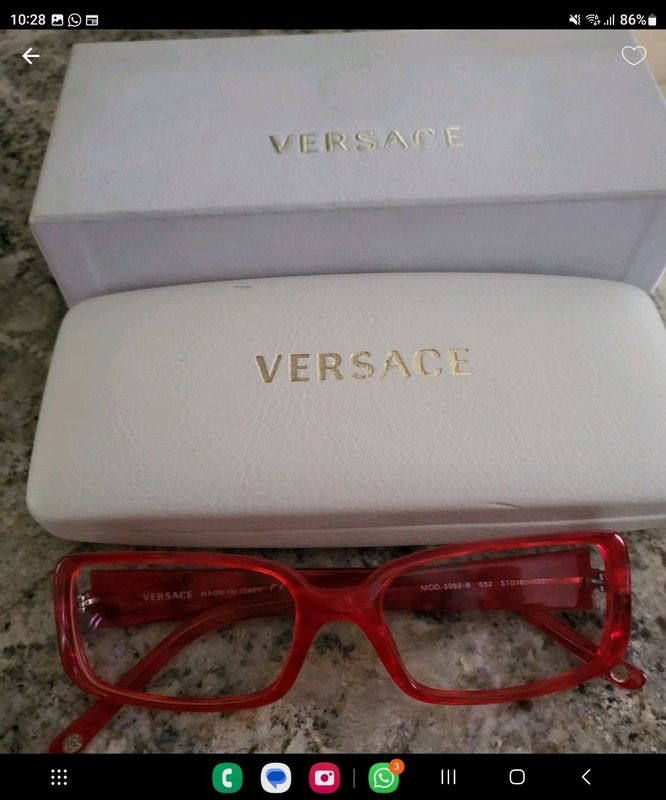 Versace red reading glasses