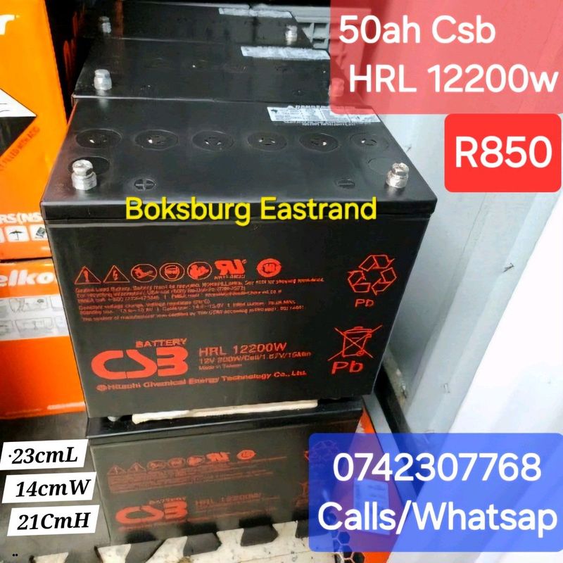 50ah Csb HRL 12200w Agm Deep Cycle Solar Batteries