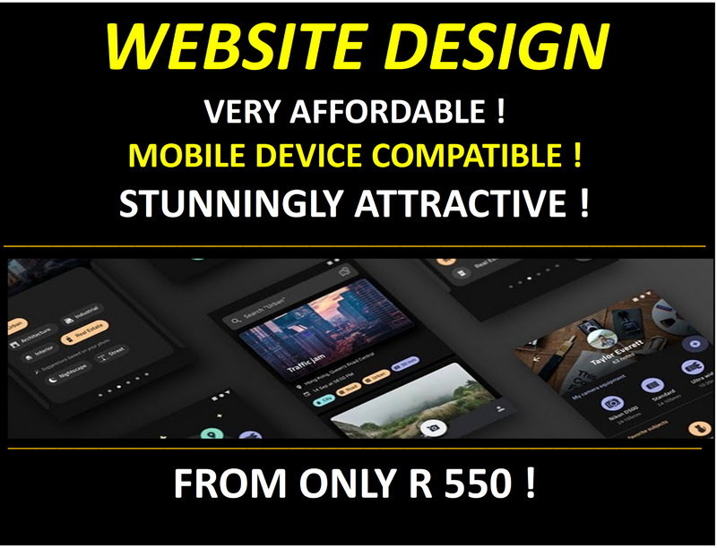 GARDEN ROUTE - WEBSITE DESIGN - MOBILE DEVICE FRIENDLY - AFFORDABLE YET STUNNING