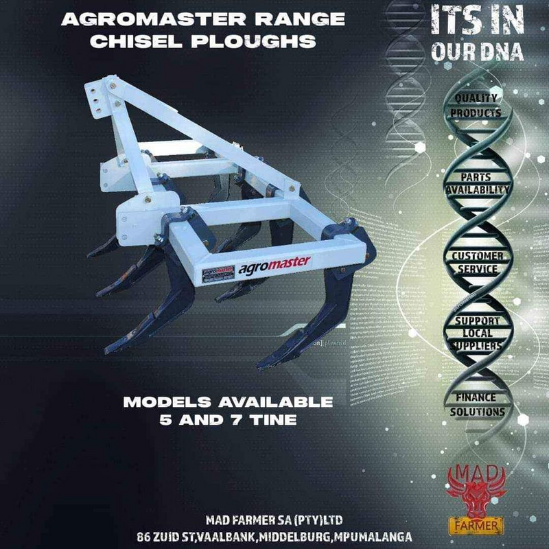 New Agromaster chisel ploughs available for sale at Mad Farmer SA