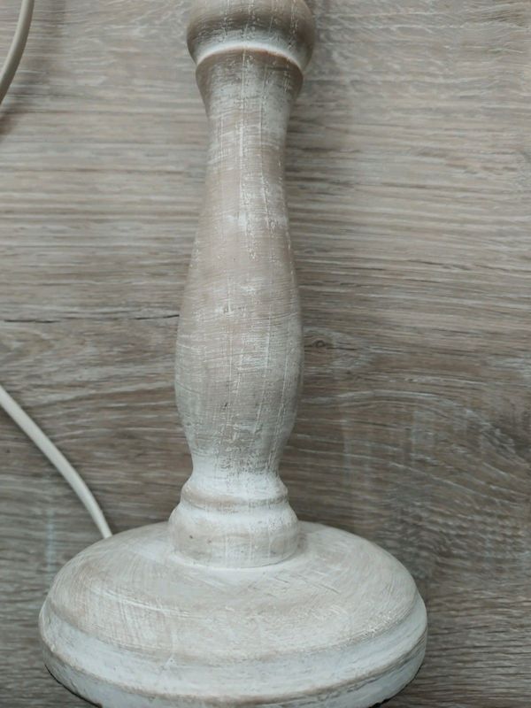 Whitewashed wooden lamp