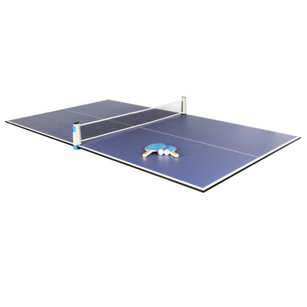 Table tennis top with accessories is made from durable materials to last for hours and hours of game